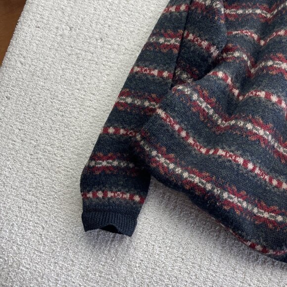 VTG No Excess Alpin 100% Wool Sweater Fair isle Nordic Men S Grandpa Knit Camp** - Picture 15 of 16